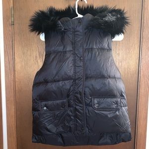 puffer fur hooded vest